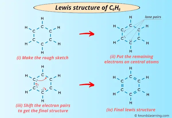 Lewis structure of C6H6 benzene