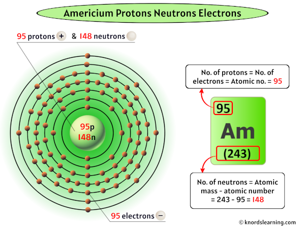 Americium Protons Neutrons Electrons