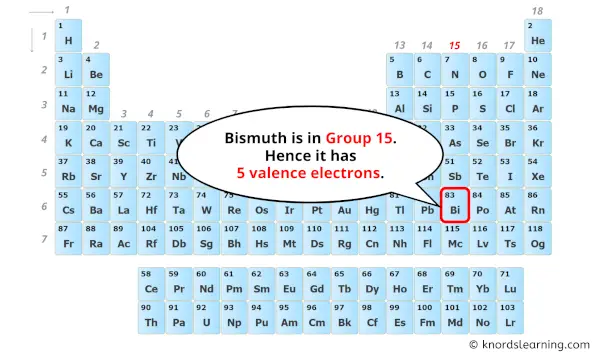how many valence electrons does bismuth have