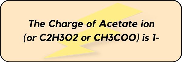 Charge on Acetate ion