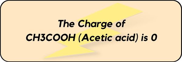 Charge on Acetic acid (CH3COOH)