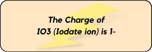 Charge on IO3 (Iodate ion)