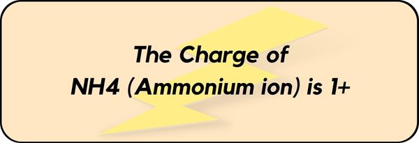 Charge on NH4 (Ammonium ion)